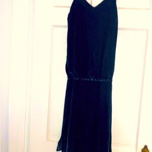 80s bling, today’s style! Mini dress with silver threads, drop waist